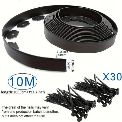L Shaped Garden Edging Border Landscape Grass Lawn Stone Edge Fence Strip - Green - Mekamart Australia