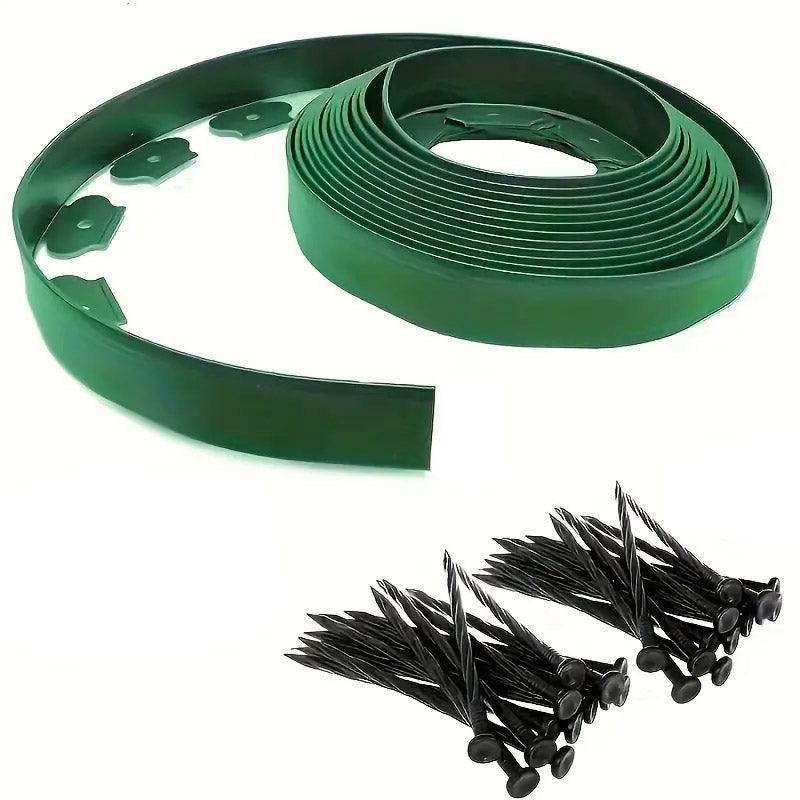 L Shaped Garden Edging Border Landscape Grass Lawn Stone Edge Fence Strip - Green - Mekamart Australia