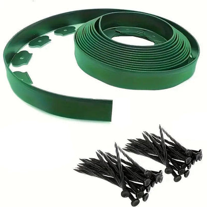 L Shaped Garden Edging Border Landscape Grass Lawn Stone Edge Fence Strip - Green - Mekamart Australia