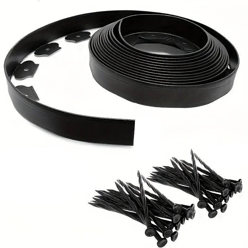 L Shaped Garden Edging Border Landscape Grass Lawn Stone Edge Fence Strip - Green - Mekamart Australia