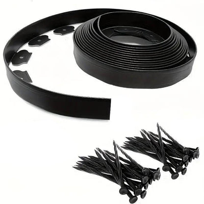 L Shaped Garden Edging Border Landscape Grass Lawn Stone Edge Fence Strip - Green - Mekamart Australia