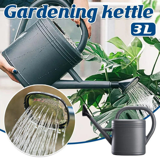3L Gray Retro Watering Can Long Spout Large Capacity Shower Kettle for Garden - Mekamart Australia