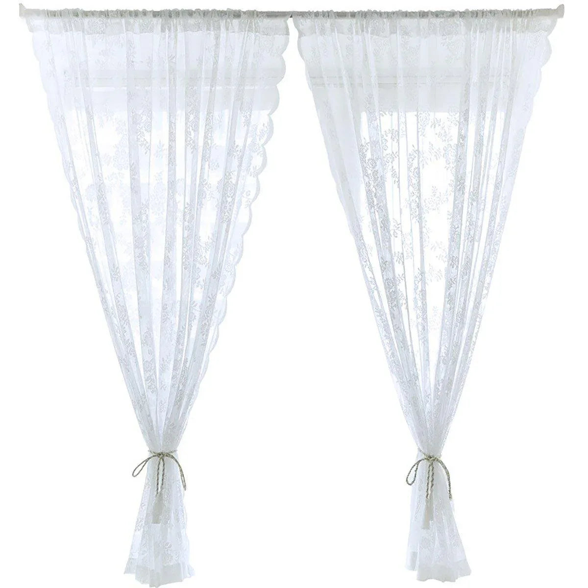 Elegant Lace Curtain Bedroom Window Door Screen Privacy Window Decor - 75*150cm - Mekamart Australia