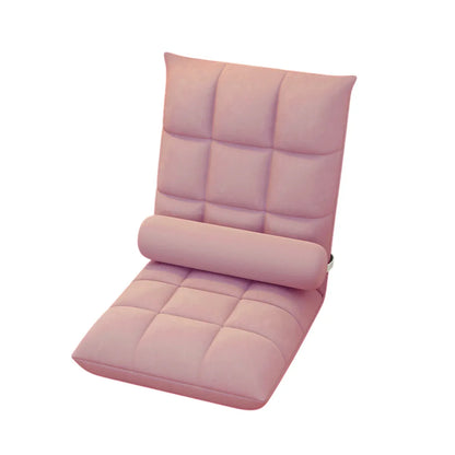 Floor Lounge Sofa Bed Chair with Lumbar Pillow Folding Adjustable Cushion - Cyan - Mekamart Australia