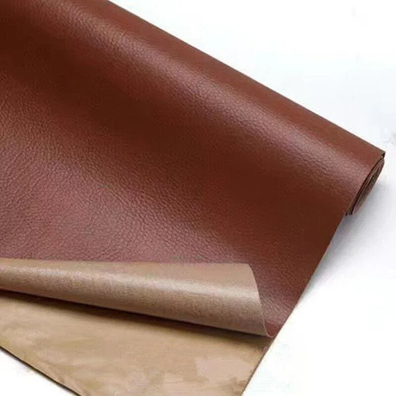 2X Self Adhesive Leather Repair Patches Kit for Sofa Couch Auto Interior Use - Red Brown - Mekamart Australia