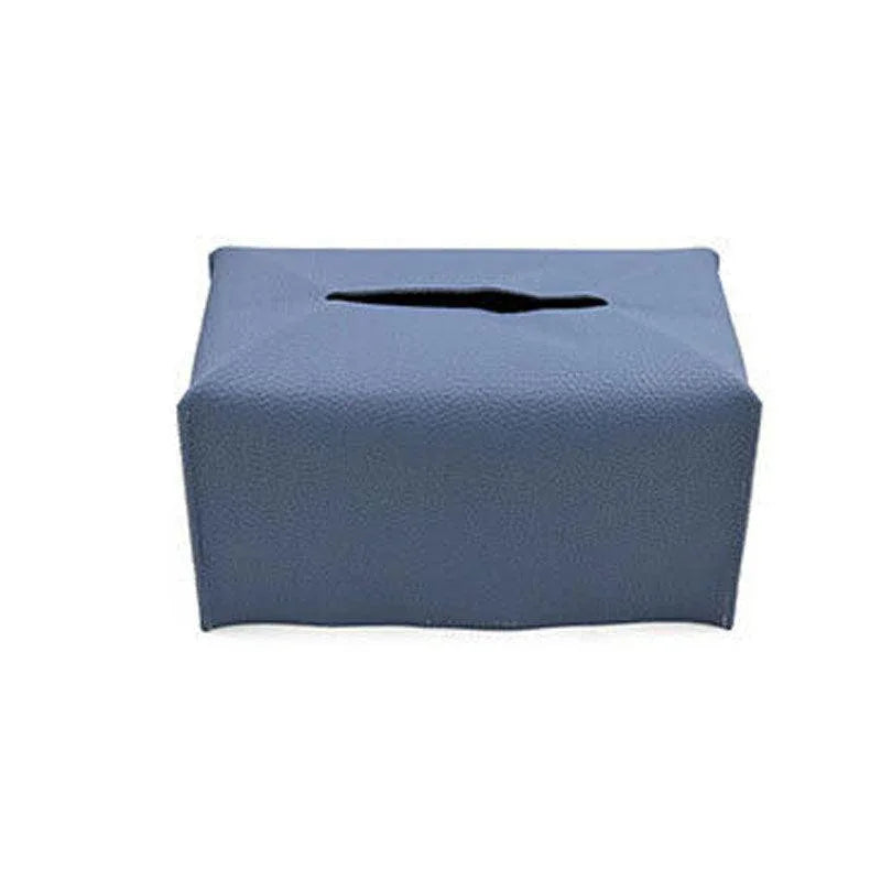Large Size Tissue Box Dispenser Paper Holder Napkin Case Pu Leather Cover - Black - Mekamart Australia