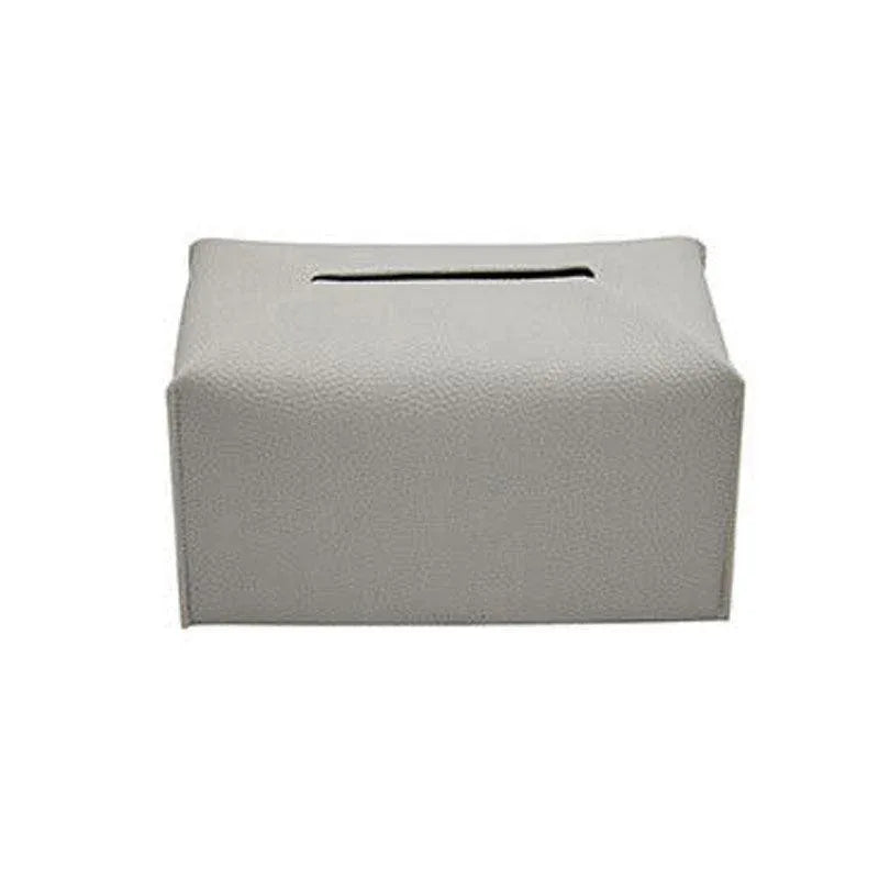 Large Size Tissue Box Dispenser Paper Holder Napkin Case Pu Leather Cover - Black - Mekamart Australia