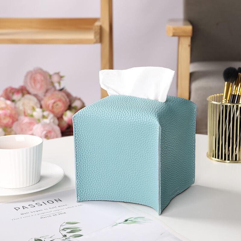 Large Size Tissue Box Dispenser Paper Holder Napkin Case Pu Leather Cover - Green - Mekamart Australia