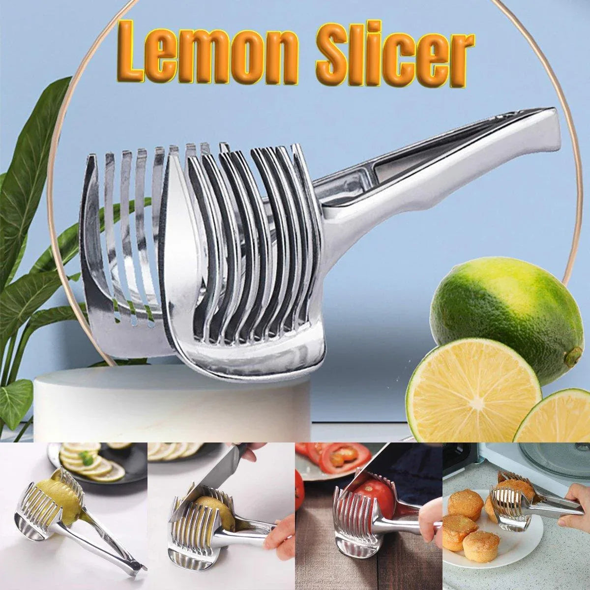 Multifunctional Lemon Tomato Fruit Slicer Cutter Tool with Handle for Household - Mekamart Australia
