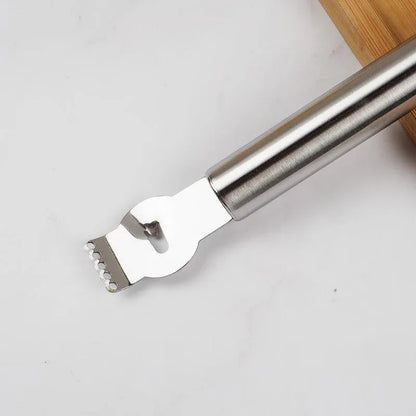 Lemon Zester Grater Knife Tool Stainless Steel with Channel Garnish Citrus Lime - Black - Mekamart Australia