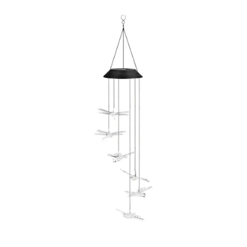 Wind Chimes Solar Powered Led Lights Changing Hanging Garden Yard Outdoor Decor - Dragonfly - Mekamart Australia