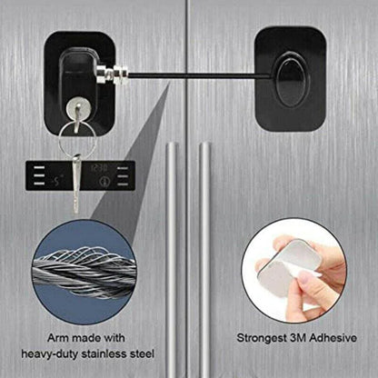 Refrigerator Lock with Keys for Fridge Cabinet Window Door and Drawer Latch Use - Black - Mekamart Australia