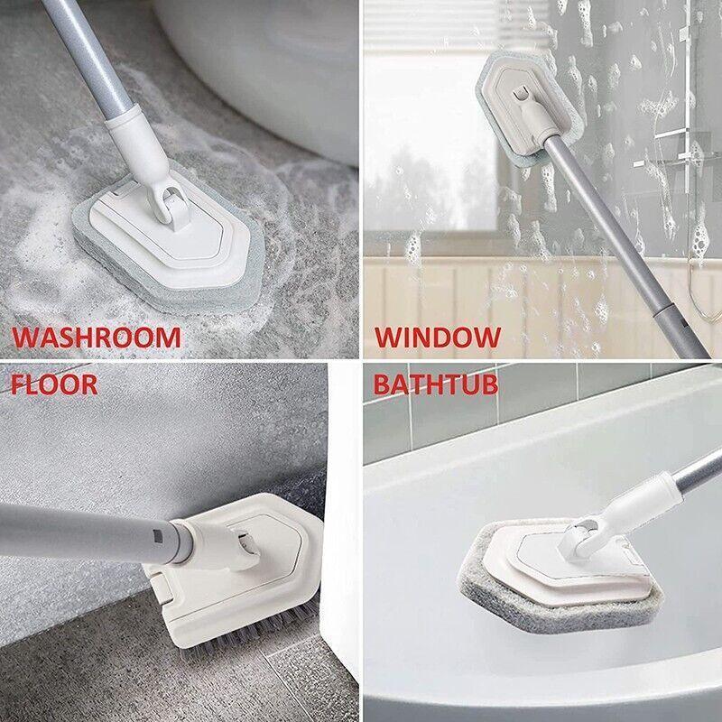 Long Handled Shower Scrub Brush with Extendable Pole for Bathroom Tiles - Mekamart Australia