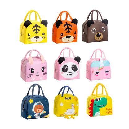 3D Bento Lunch Bag Cartoon Handbag Insulated Food Box Bag for Students LunchTote - Pink Panda - Mekamart Australia
