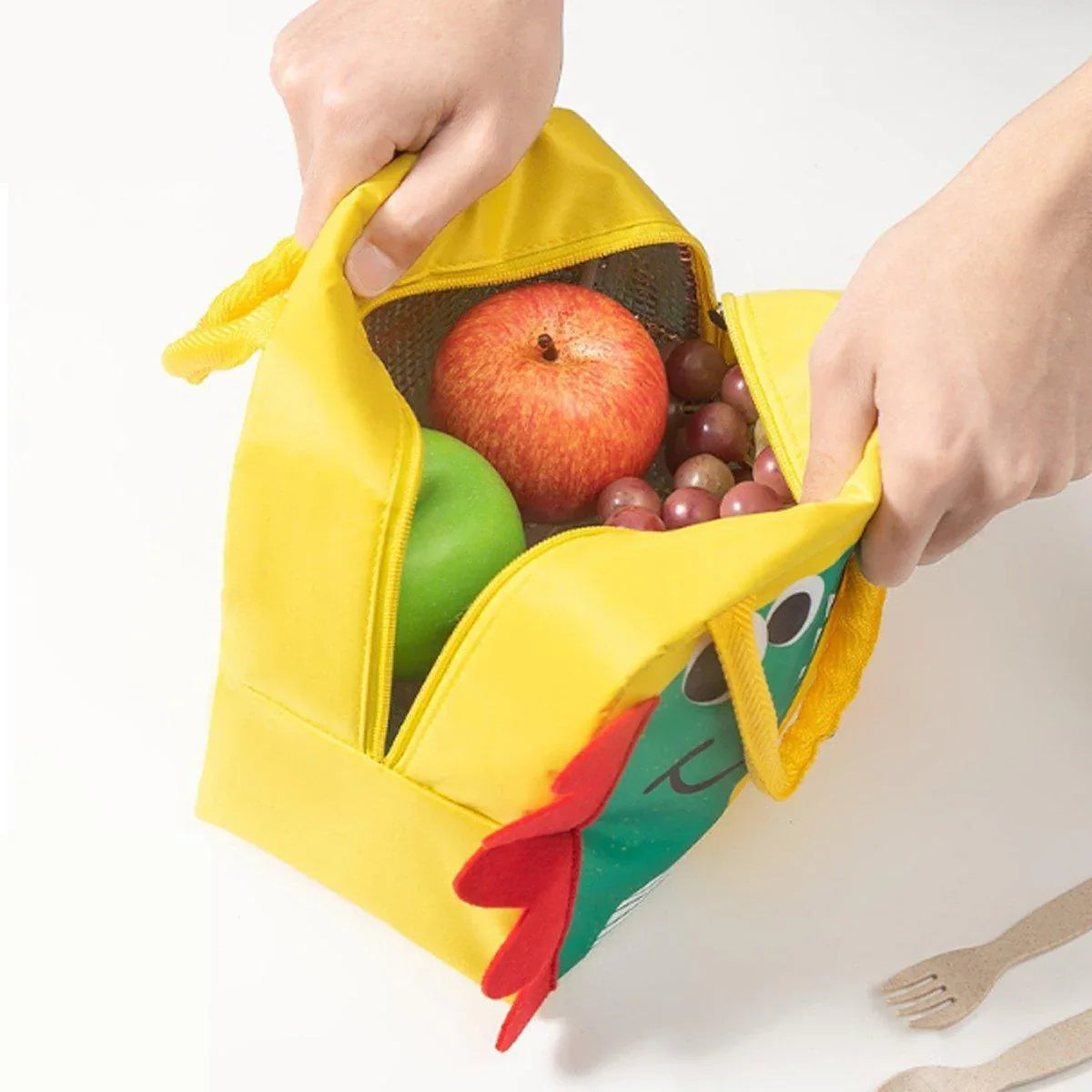 3D Bento Lunch Bag Cartoon Handbag Insulated Food Box Bag for Students LunchTote - Pink Panda - Mekamart Australia