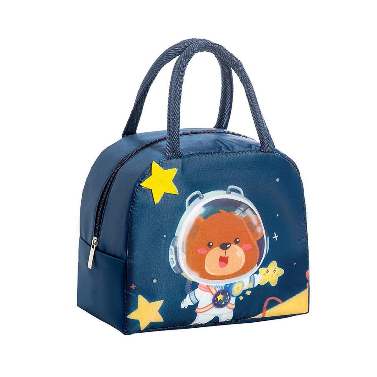 3D Bento Lunch Bag Cartoon Handbag Insulated Food Box Bag for Students LunchTote - Pink Panda - Mekamart Australia