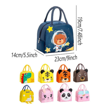 3D Bento Lunch Bag Cartoon Handbag Insulated Food Box Bag for Students LunchTote - Yellow Duck - Mekamart Australia