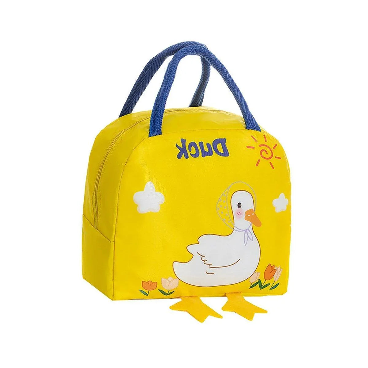 3D Bento Lunch Bag Cartoon Handbag Insulated Food Box Bag for Students LunchTote - Yellow Duck - Mekamart Australia