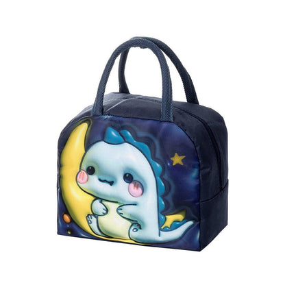 Cute 3D Cartoon Insulated Lunch Bag Oxford Fabric Bento Tote for School Use - Orange Tiger - Mekamart Australia