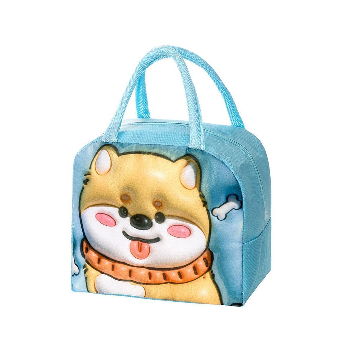 Cute 3D Cartoon Insulated Lunch Bag Oxford Fabric Bento Tote for School Use - Orange Tiger - Mekamart Australia