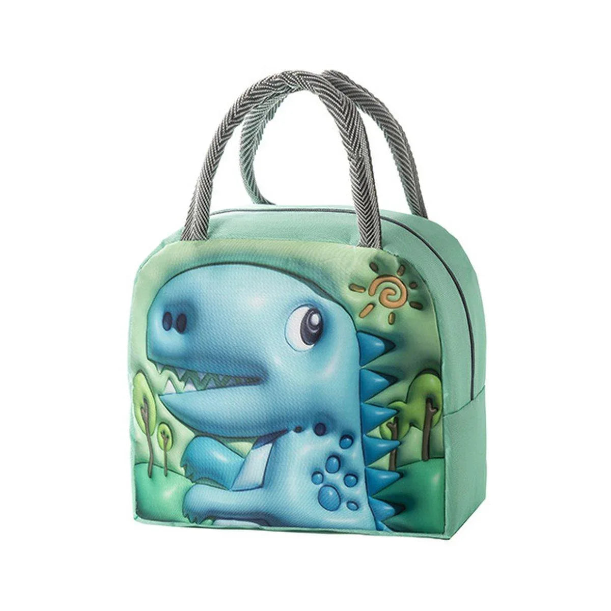 Cute 3D Cartoon Insulated Lunch Bag Oxford Fabric Bento Tote for School Use - Blue Puppy - Mekamart Australia