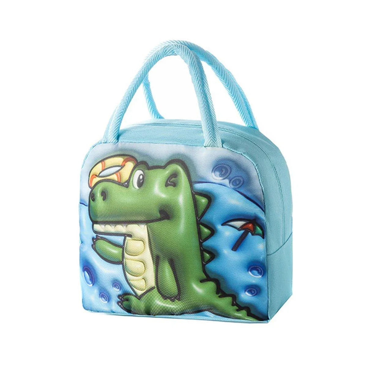 Cute 3D Cartoon Insulated Lunch Bag Oxford Fabric Bento Tote for School Use - Rose Kitten - Mekamart Australia