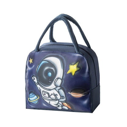 Cute 3D Cartoon Insulated Lunch Bag Oxford Fabric Bento Tote for School Use - Rose Kitten - Mekamart Australia