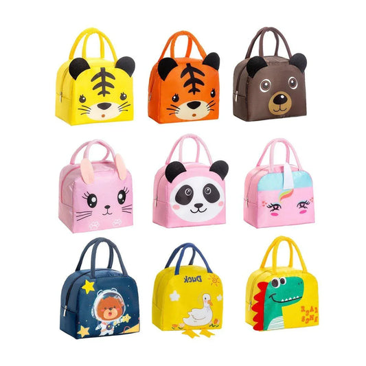 3D Bento Lunch Bag Cartoon Handbag Insulated Food Box Bag for Students LunchTote - Navy Blue Space Bear - Mekamart Australia