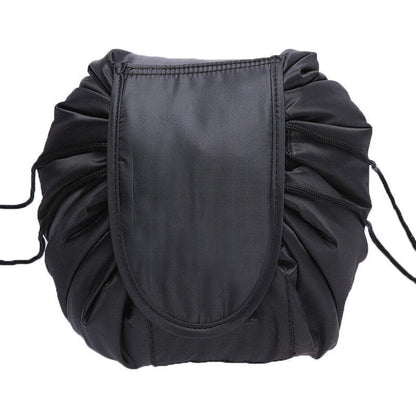 Portable Travel Makeup Bag Drawstring Cosmetic Pouch Lazy Storage Organiser Case - Orange Flower - Mekamart Australia