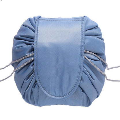 Portable Travel Makeup Bag Drawstring Cosmetic Pouch Lazy Storage Organiser Case - Orange Flower - Mekamart Australia