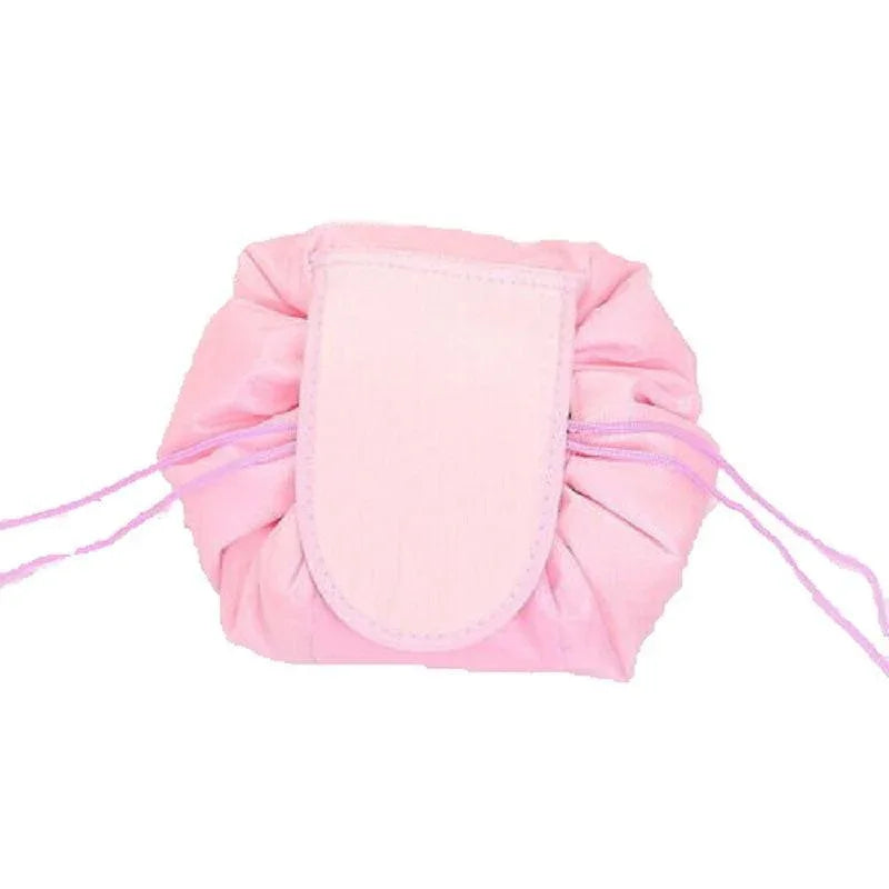 Portable Travel Makeup Bag Drawstring Cosmetic Pouch Lazy Storage Organiser Case - Orange Flower - Mekamart Australia