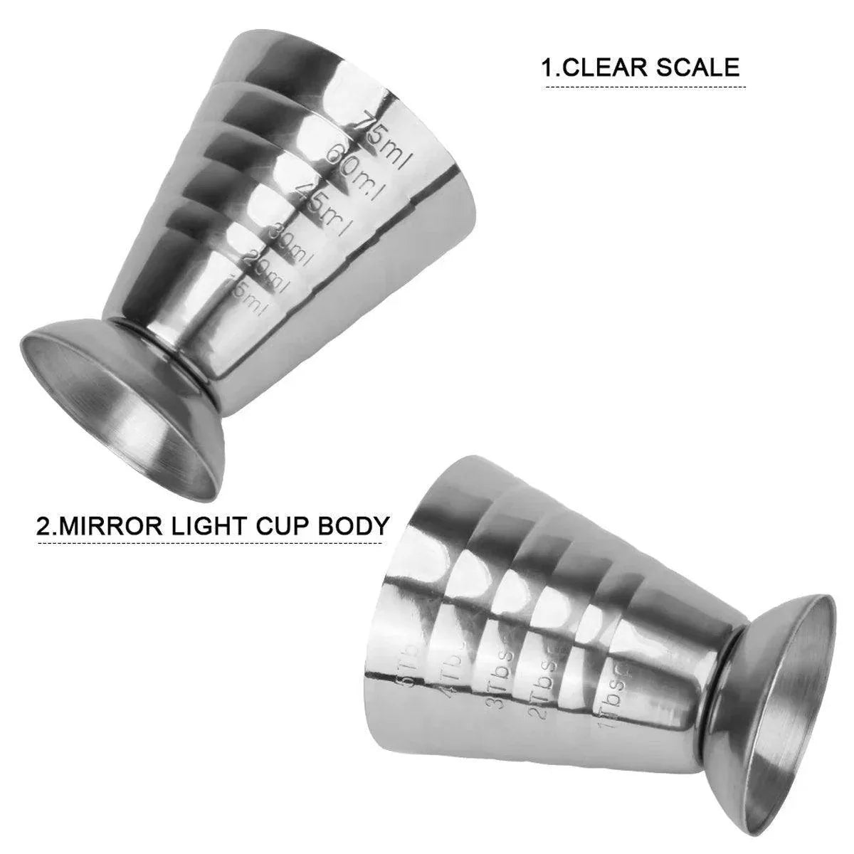 75ml Stainless Steel Bartending Measuring Cup Multifunctional Cocktail Jigger - Mekamart Australia