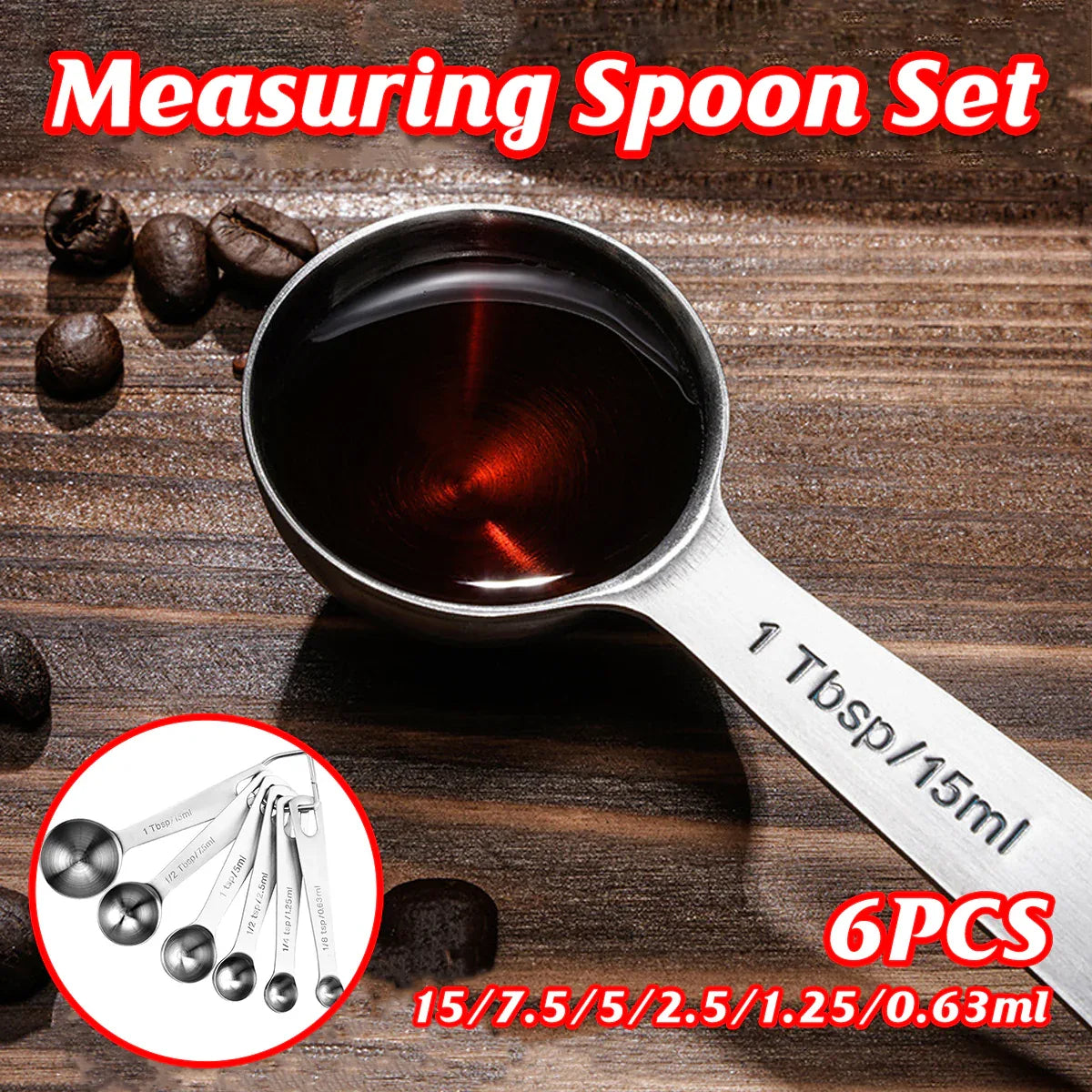 6PCS Measuring Cups Spoons 304 Stainless Steel Baking Tools With Scale Set - Mekamart Australia