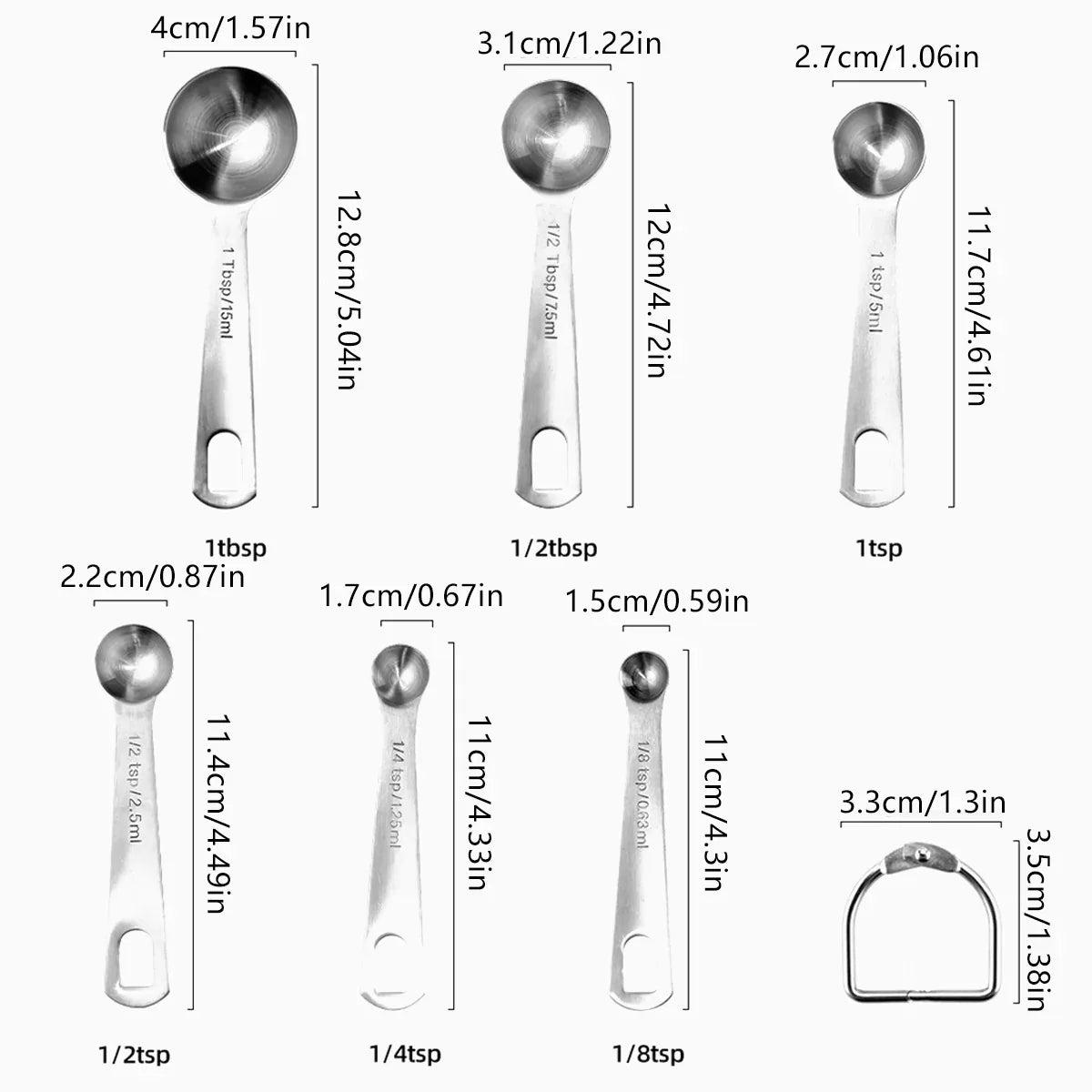 6PCS Measuring Cups Spoons 304 Stainless Steel Baking Tools With Scale Set - Mekamart Australia