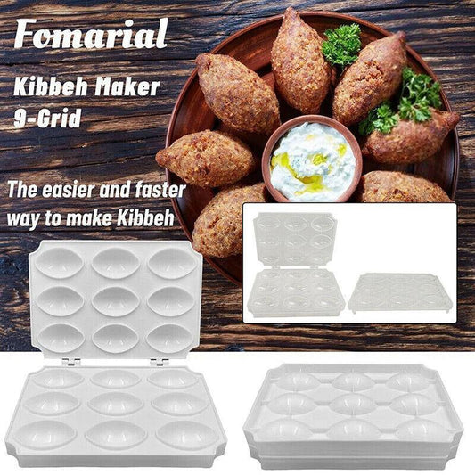 Meatball Maker Manual Meatloaf Mold Kibbeh Maker Press Minced Processor Tool - 9 Holes Clear - Mekamart Australia