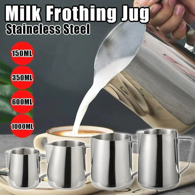150-1000Ml Stainless Steel Milk Coffee Jug Latte Espresso Frothing Scale Pitcher - 600ML - Mekamart Australia