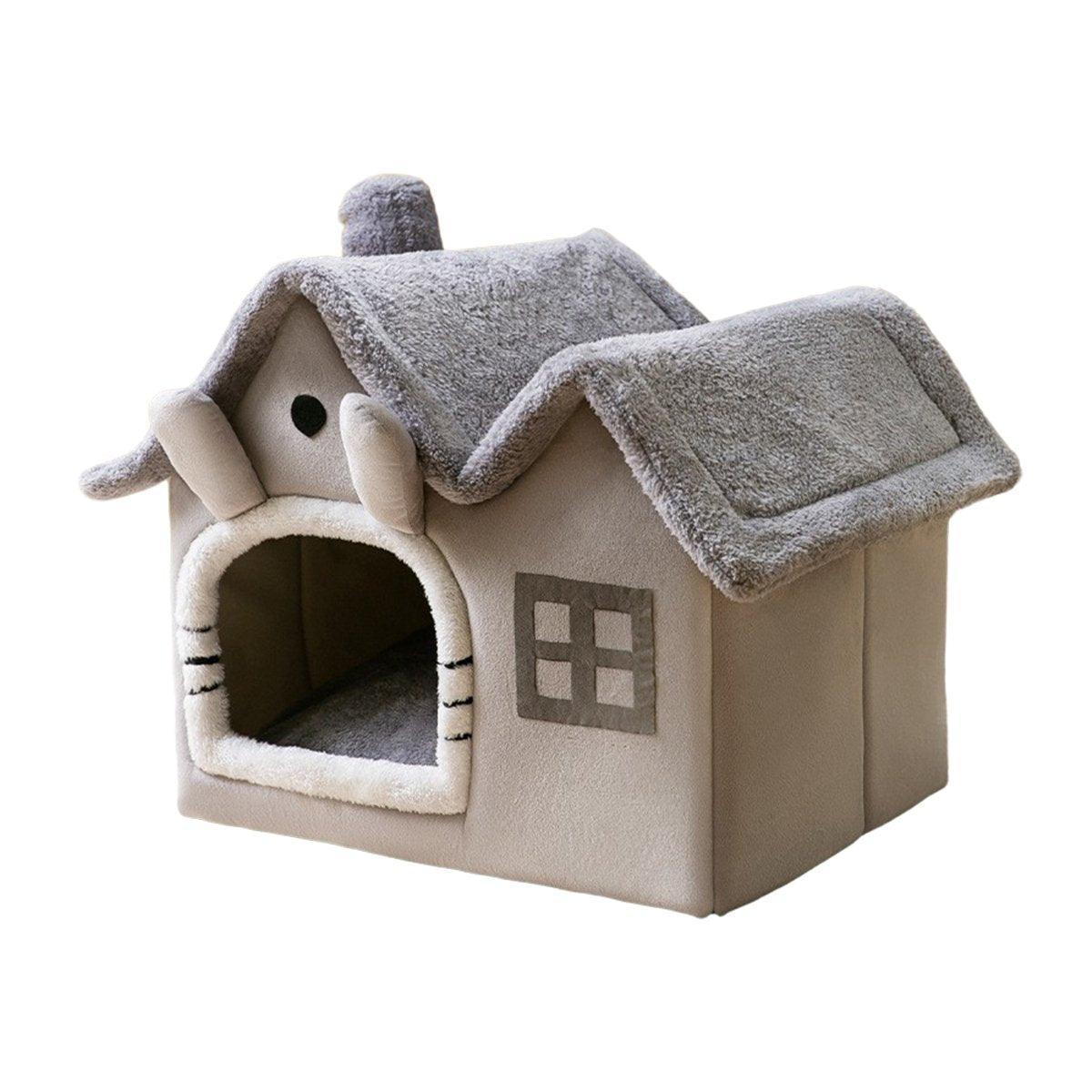 Removable Washable Pet House Four Seasons Cat Enclosed House - Grey-L - Mekamart Australia