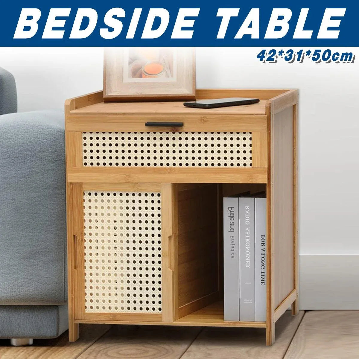 Small Bedroom Nightstand Storage Cabinet Sideboard Cabinet for Home Organization - Mekamart Australia