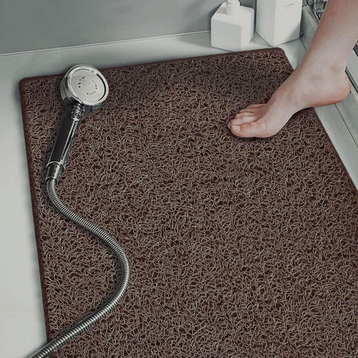 Anti Slip Bathroom Mat Non Slip Shower Floor Mat Quick Dry Soft Comfortable Rug - Beige-40x60cm - Mekamart Australia