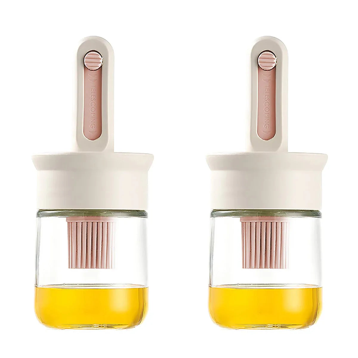 2pcs Glass Oil Bottles with Silicone Brush for Kitchen Cooking Oil Dispenser Set - Mekamart Australia