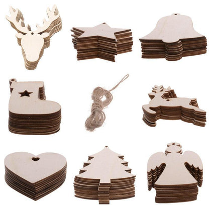 Wooden Christmas Hanging Ornament for Tree DIY Craft Decoration 10pcs - Deer02 - Mekamart Australia