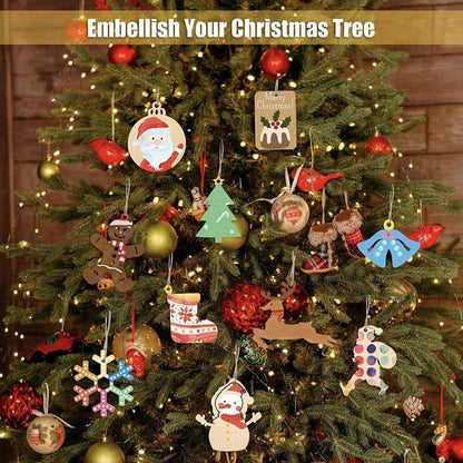 Wooden Christmas Hanging Ornament for Tree DIY Craft Decoration 10pcs - Deer02 - Mekamart Australia