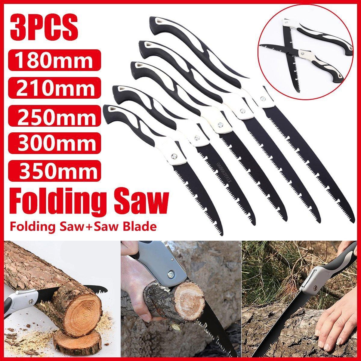 Folding Outdoor Hand Saw Portable Quick Cutting Pruning Garden Tree Logging Tool - 300mm - Mekamart Australia