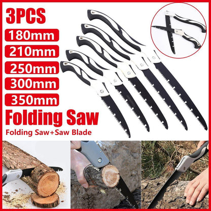 Folding Outdoor Hand Saw Portable Quick Cutting Pruning Garden Tree Logging Tool - 300mm - Mekamart Australia