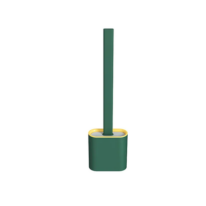 TPR Toilet Brush Set Silicone-Like Head with Holder Wall Mounted Detachable Handle - Black * 1 Unit - Mekamart Australia