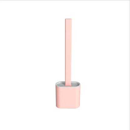 TPR Toilet Brush Set Silicone-Like Head with Holder Wall Mounted Detachable Handle - Black * 1 Unit - Mekamart Australia