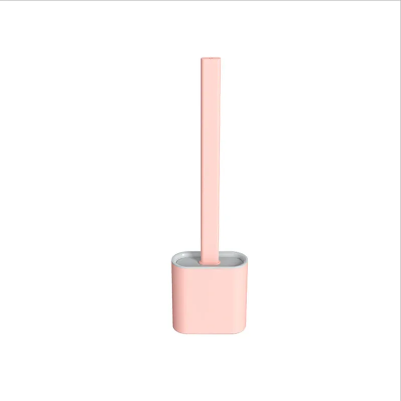 TPR Toilet Brush Set Silicone-Like Head with Holder Wall Mounted Detachable Handle - Grey * 1 Unit - Mekamart Australia