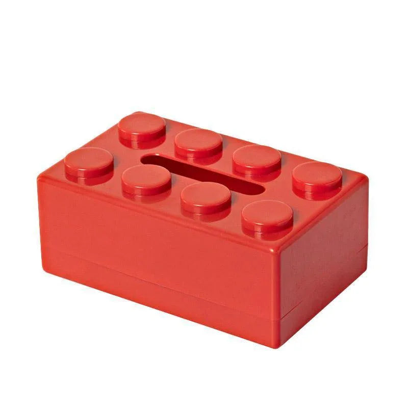 Tissue Box Cover Creative Building Block Cute Napkin Dispenser Holder Home Decor - Yellow - Mekamart Australia
