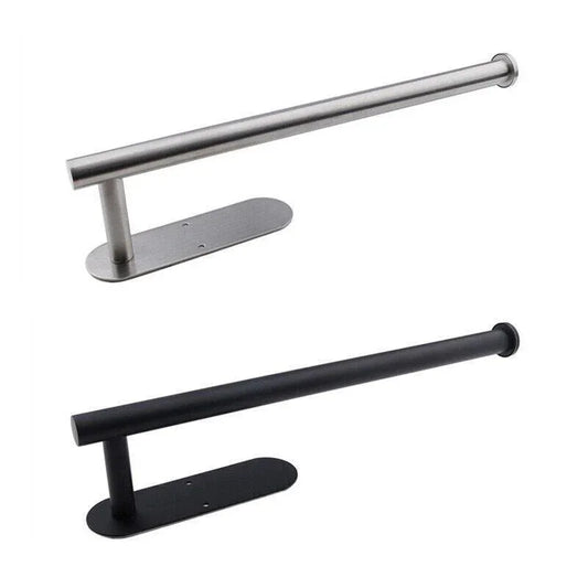 Kitchen Hanger Paper Roll Cabinet Towel Holder Organizer Rack Shelf Wall Adhesive - Silver - Mekamart Australia