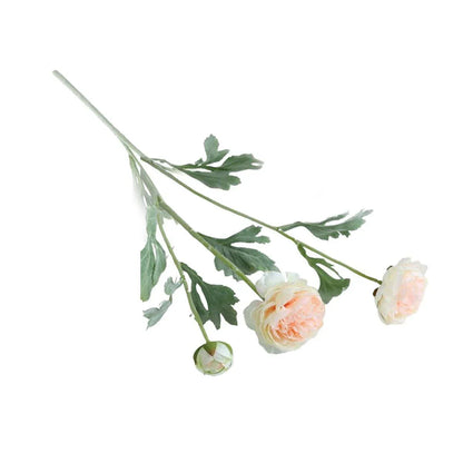 5pcs Artificial Peony Silk Flowers Bouquet Decor Faux Floral Arrangements - Champagne - Mekamart Australia